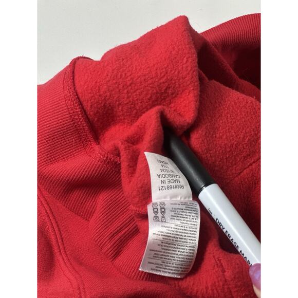 Champion Hoodie Youth Medium (10/12) Red Pullover Sweatshirt Big C Logo Fleece - Picture 5 of 6